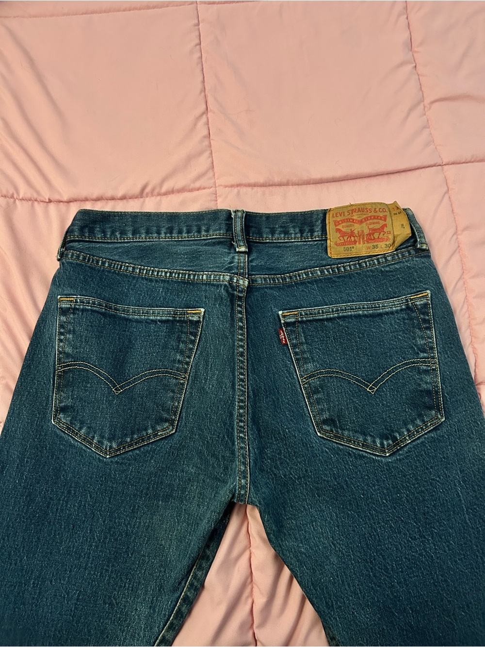 Levi's Straight-Leg Dark Blue Denim Jeans